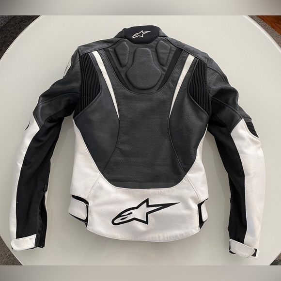 Alpinestar Stella Airflow Motorcycle Jacket Black&White All Leather Size 2 - Picture 3 of 7